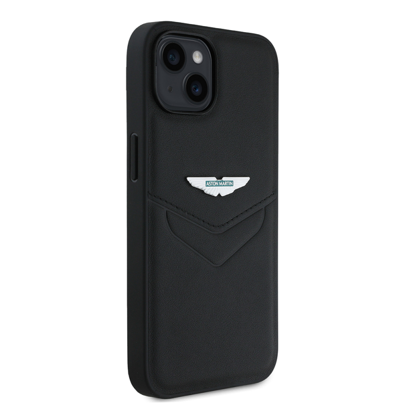Apple iPhone 15 Kılıf Aston Martin Orjinal Lisanslı Victory Dizayn PU Deri Metal Logolu Kapak - 5