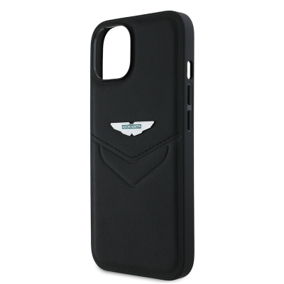 Apple iPhone 15 Kılıf Aston Martin Orjinal Lisanslı Victory Dizayn PU Deri Metal Logolu Kapak - 7