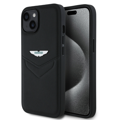 Apple iPhone 15 Kılıf Aston Martin Orjinal Lisanslı Victory Dizayn PU Deri Metal Logolu Kapak - 2