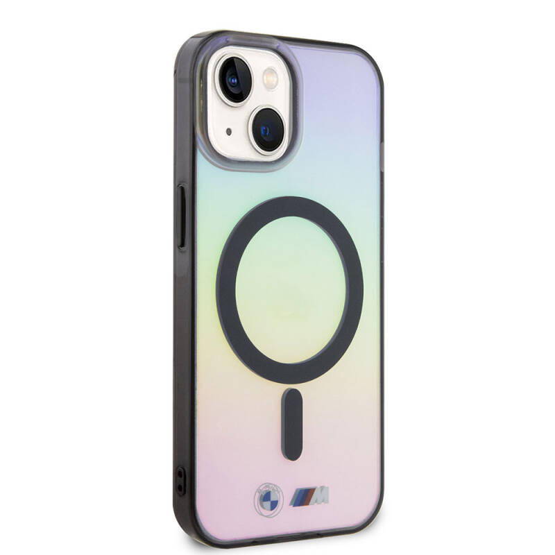 Apple iPhone 15 Kılıf BMW Magsafe Şarj Özellikli Transparan Renk Geçişli Iridescent Orjinal Lisanslı Kapak - 8