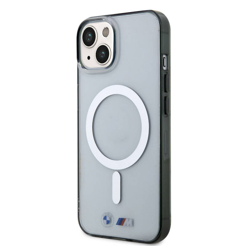 Apple iPhone 15 Kılıf BMW Magsafe Şarj Özellikli Transparan Silver Ring Orjinal Lisanslı Kapak - 2