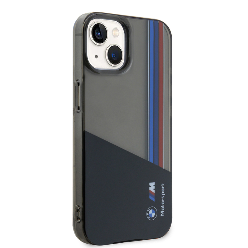 Apple iPhone 15 Kılıf BMW Orjinal Lisanslı Yarı Transparan M Dizayn Çizgili Kapak - 5