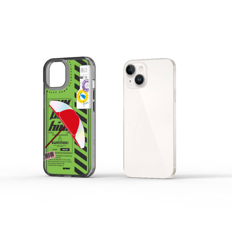 Apple iPhone 15 Kılıf Çift Katman Desenli Wiwu Summer Serisi Kapak - 7