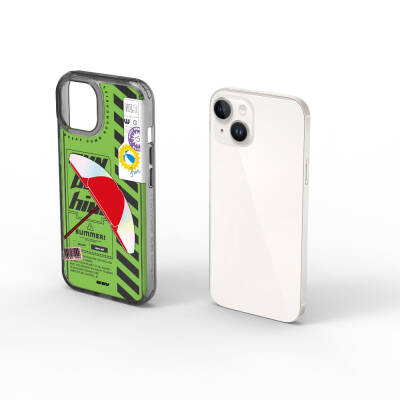 Apple iPhone 15 Kılıf Çift Katman Desenli Wiwu Summer Serisi Kapak - 9