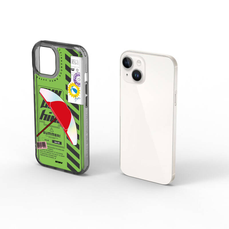 Apple iPhone 15 Kılıf Çift Katman Desenli Wiwu Summer Serisi Kapak - 9