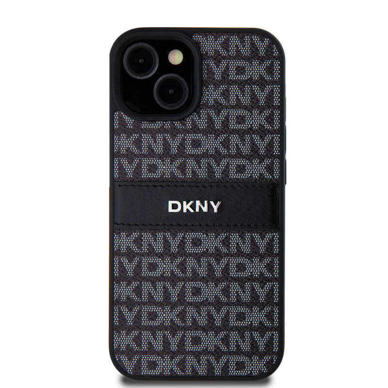 Apple iPhone 15 Kılıf DKNY Orjinal Lisanslı 3D Yazılı Repeat Texture Pattern Kapak - 2