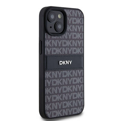 Apple iPhone 15 Kılıf DKNY Orjinal Lisanslı 3D Yazılı Repeat Texture Pattern Kapak - 3