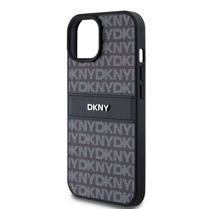 Apple iPhone 15 Kılıf DKNY Orjinal Lisanslı 3D Yazılı Repeat Texture Pattern Kapak - 5