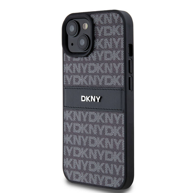 Apple iPhone 15 Kılıf DKNY Orjinal Lisanslı 3D Yazılı Repeat Texture Pattern Kapak - 7