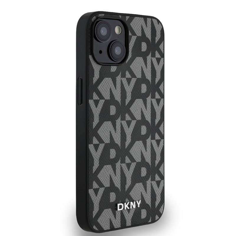 Apple iPhone 15 Kılıf DKNY Orjinal Lisanslı M-safe Şarj Özellikli 3D Yazılı Grid Pattern Kapak - 6