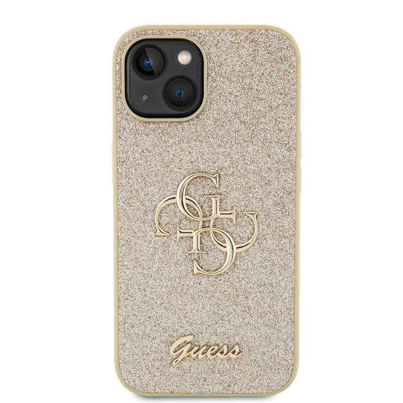 Apple iPhone 15 Kılıf Guess Orjinal Lisanslı 4G Büyük Metal Logolu Glitter Kapak - 11