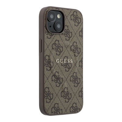 Apple iPhone 15 Kılıf Guess Orjinal Lisanslı M-safe Kabartmalı 4G Desenli Yazı Logolu Kapak - 11