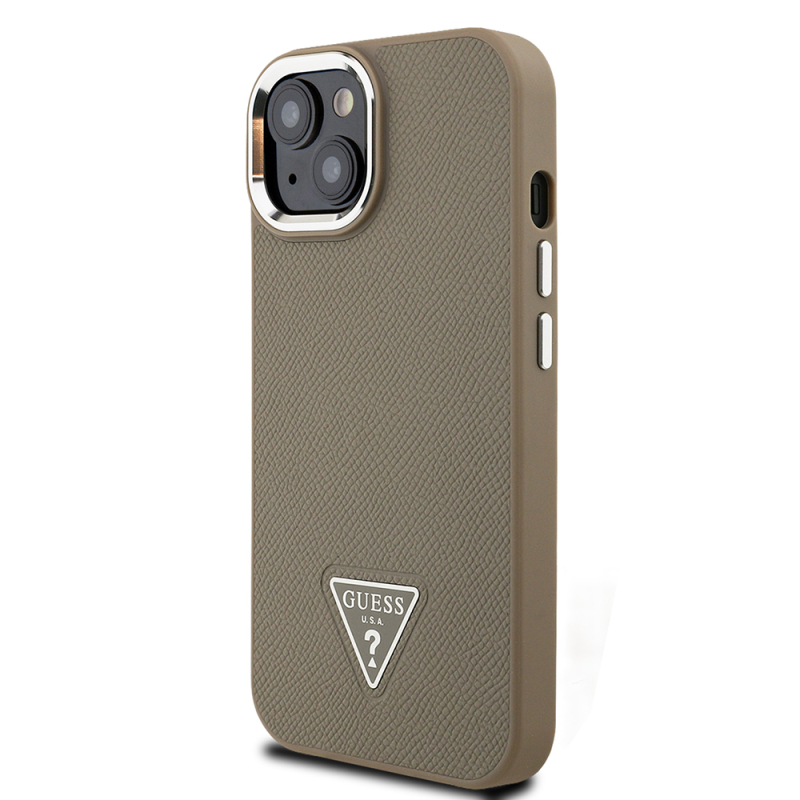Apple iPhone 15 Kılıf Guess Orjinal Lisanslı M-safe Şarj Özellikli Grained Triangle Kapak - 4