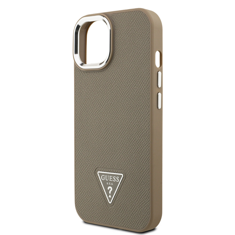 Apple iPhone 15 Kılıf Guess Orjinal Lisanslı M-safe Şarj Özellikli Grained Triangle Kapak - 7