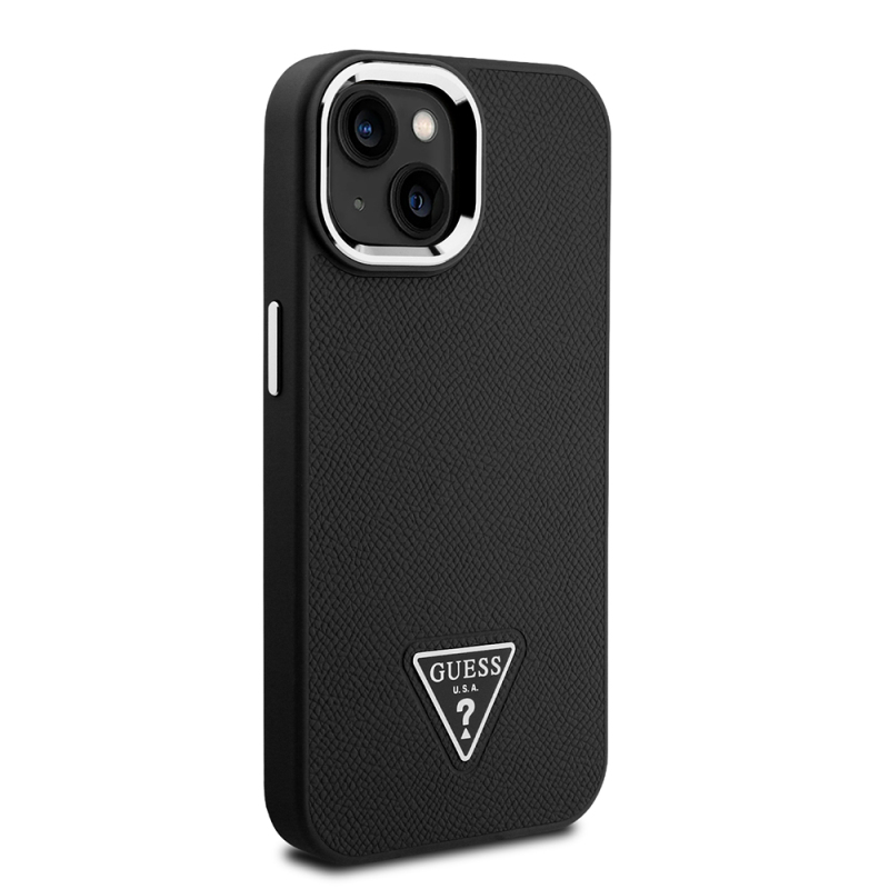 Apple iPhone 15 Kılıf Guess Orjinal Lisanslı M-safe Şarj Özellikli Grained Triangle Kapak - 12