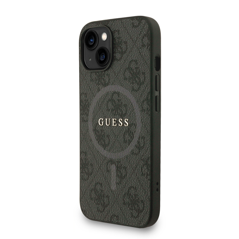 Apple iPhone 15 Kılıf Guess Orjinal Lisanslı M-safe Şarj Özellikli PU Deri Bilek Askı İpli Yazı Logolu Kapak - 4
