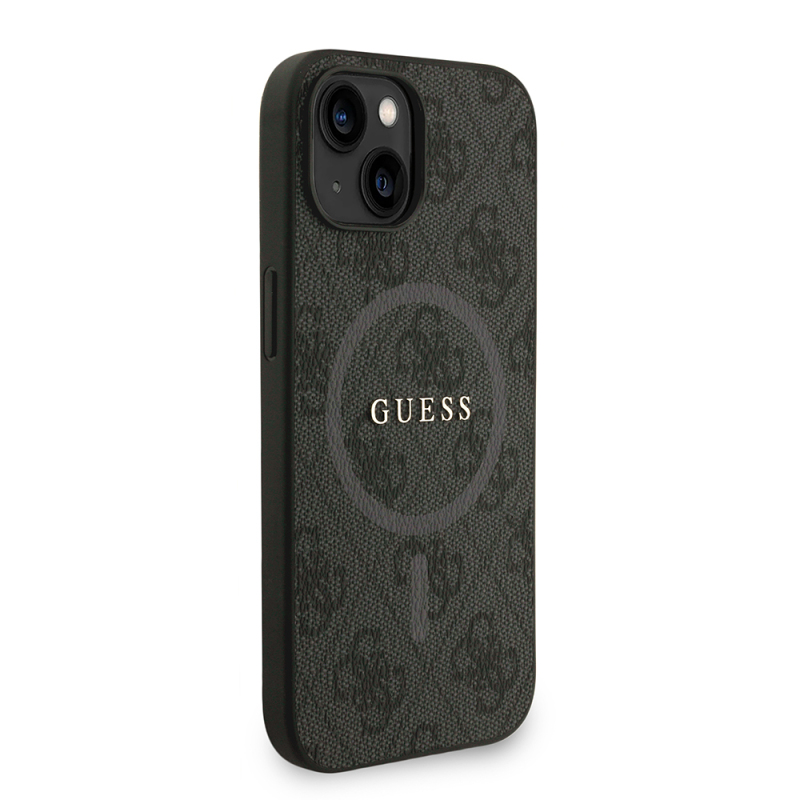 Apple iPhone 15 Kılıf Guess Orjinal Lisanslı M-safe Şarj Özellikli PU Deri Bilek Askı İpli Yazı Logolu Kapak - 5