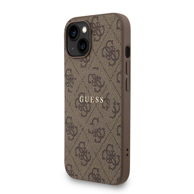 Apple iPhone 15 Kılıf Guess Orjinal Lisanslı M-safe Şarj Özellikli PU Deri Bilek Askı İpli Yazı Logolu Kapak - 12