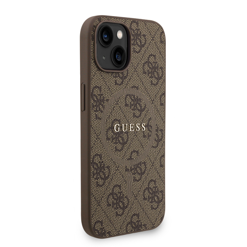 Apple iPhone 15 Kılıf Guess Orjinal Lisanslı M-safe Şarj Özellikli PU Deri Bilek Askı İpli Yazı Logolu Kapak - 13