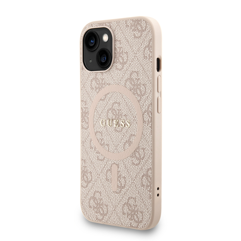 Apple iPhone 15 Kılıf Guess Orjinal Lisanslı M-safe Şarj Özellikli PU Deri Bilek Askı İpli Yazı Logolu Kapak - 20