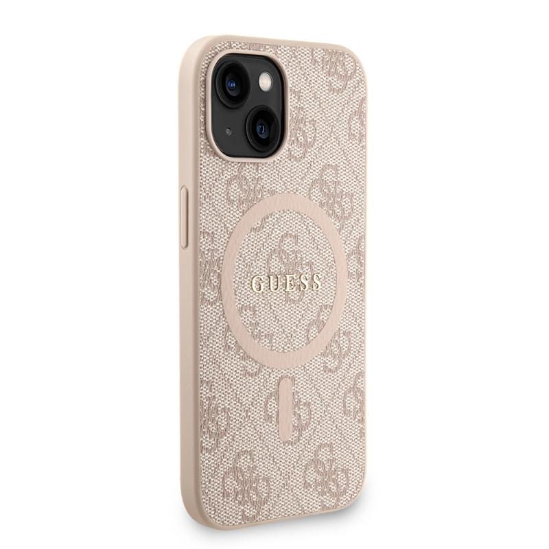 Apple iPhone 15 Kılıf Guess Orjinal Lisanslı M-safe Şarj Özellikli PU Deri Bilek Askı İpli Yazı Logolu Kapak - 21