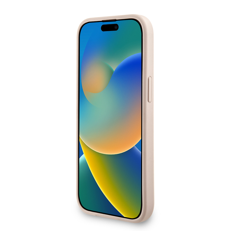 Apple iPhone 15 Kılıf Guess Orjinal Lisanslı M-safe Şarj Özellikli PU Deri Bilek Askı İpli Yazı Logolu Kapak - 22