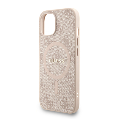 Apple iPhone 15 Kılıf Guess Orjinal Lisanslı M-safe Şarj Özellikli PU Deri Bilek Askı İpli Yazı Logolu Kapak - 23