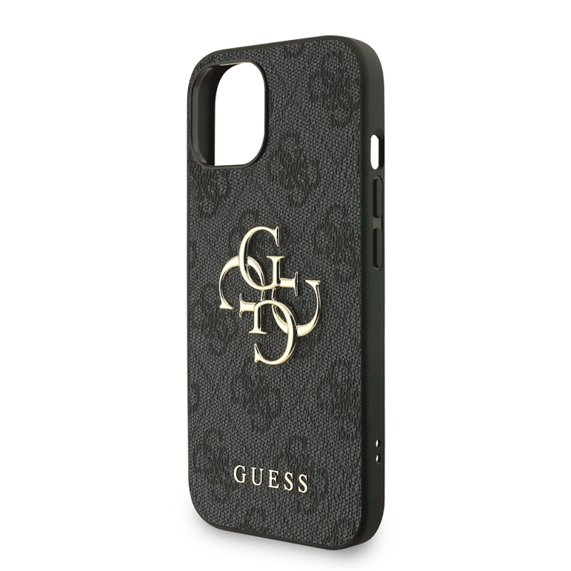 Apple iPhone 15 Kılıf Guess Orjinal Lisanslı PU Deri Bilek Askı İpli Metal Büyük 4G ve Yazı Logolu Kapak - 9