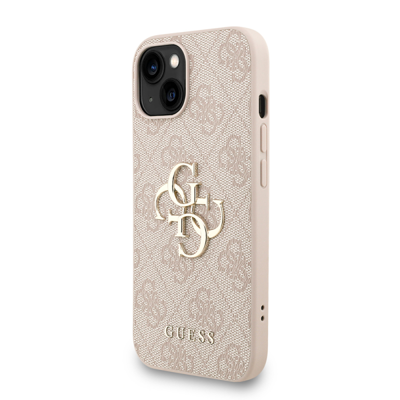 Apple iPhone 15 Kılıf Guess Orjinal Lisanslı PU Deri Bilek Askı İpli Metal Büyük 4G ve Yazı Logolu Kapak - 13
