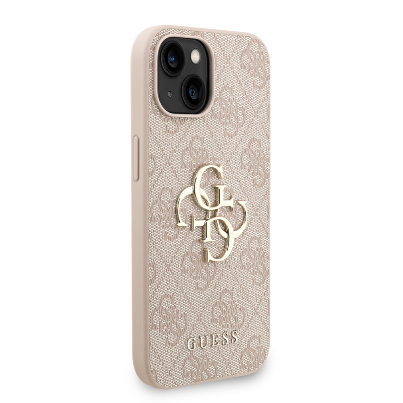 Apple iPhone 15 Kılıf Guess Orjinal Lisanslı PU Deri Bilek Askı İpli Metal Büyük 4G ve Yazı Logolu Kapak - 14