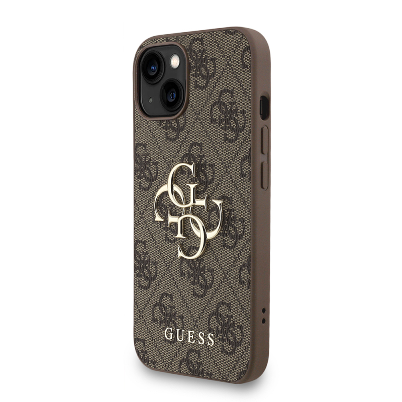 Apple iPhone 15 Kılıf Guess Orjinal Lisanslı PU Deri Bilek Askı İpli Metal Büyük 4G ve Yazı Logolu Kapak - 20