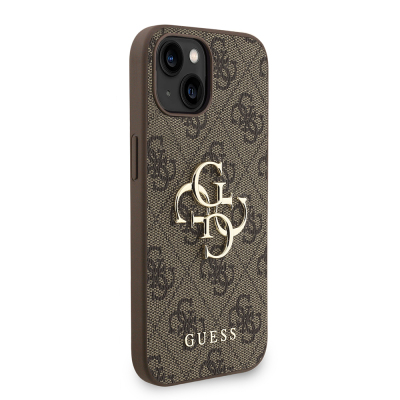Apple iPhone 15 Kılıf Guess Orjinal Lisanslı PU Deri Bilek Askı İpli Metal Büyük 4G ve Yazı Logolu Kapak - 21