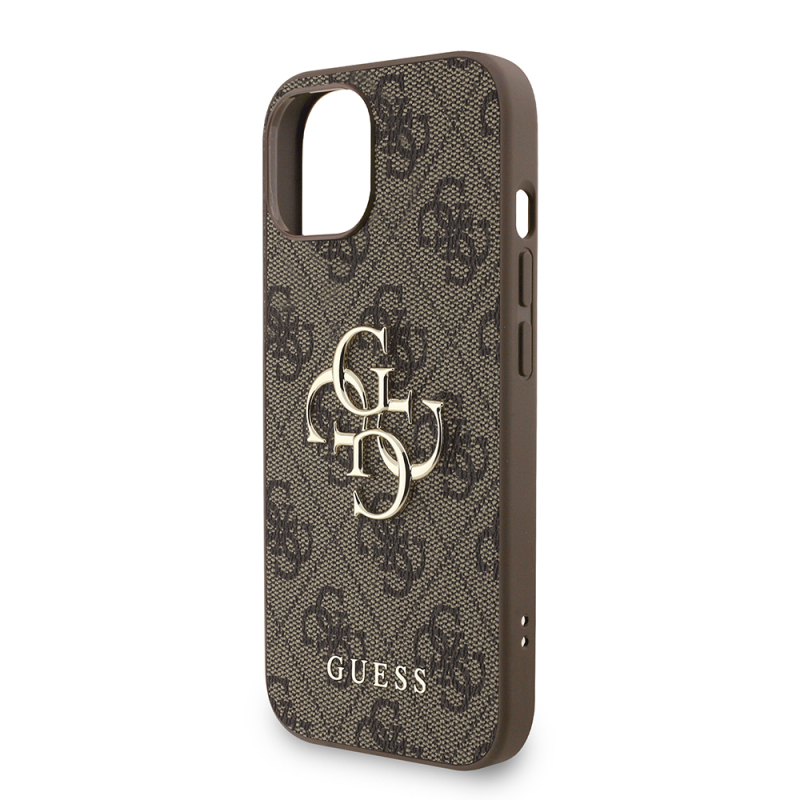Apple iPhone 15 Kılıf Guess Orjinal Lisanslı PU Deri Bilek Askı İpli Metal Büyük 4G ve Yazı Logolu Kapak - 23