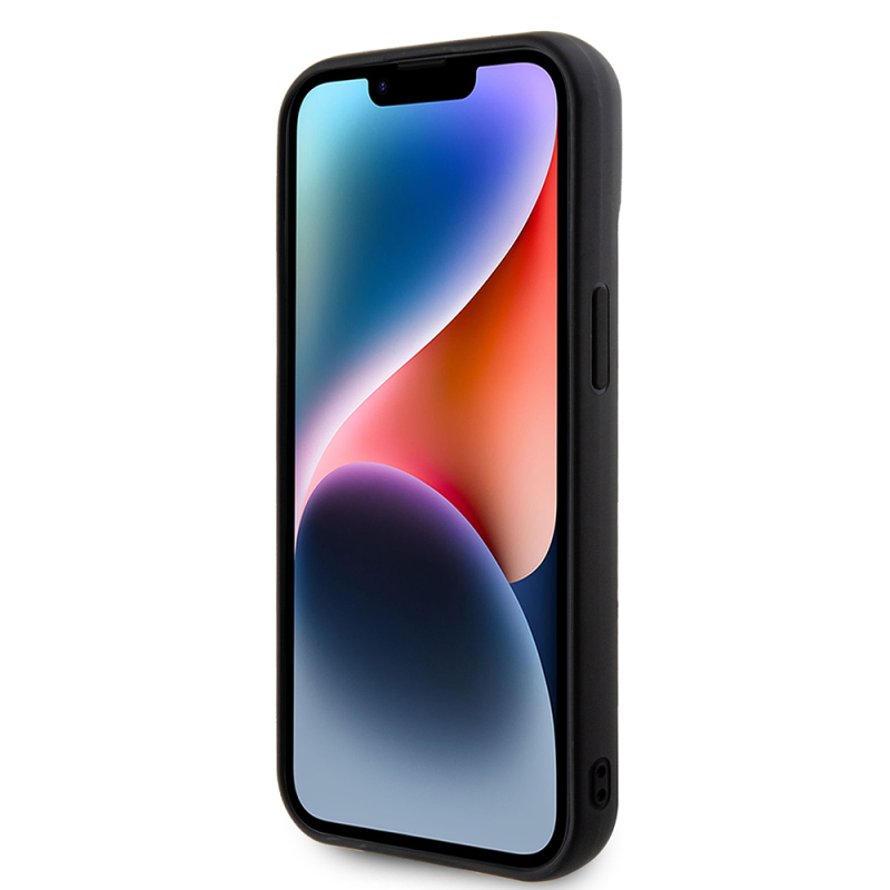 Apple iPhone 15 Kılıf Guess Orjinal Lisanslı PU Deri Metal Yazı Logolu Kapitone Kapak - 6