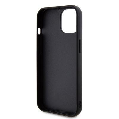 Apple iPhone 15 Kılıf Guess Orjinal Lisanslı PU Deri Metal Yazı Logolu Kapitone Kapak - 8