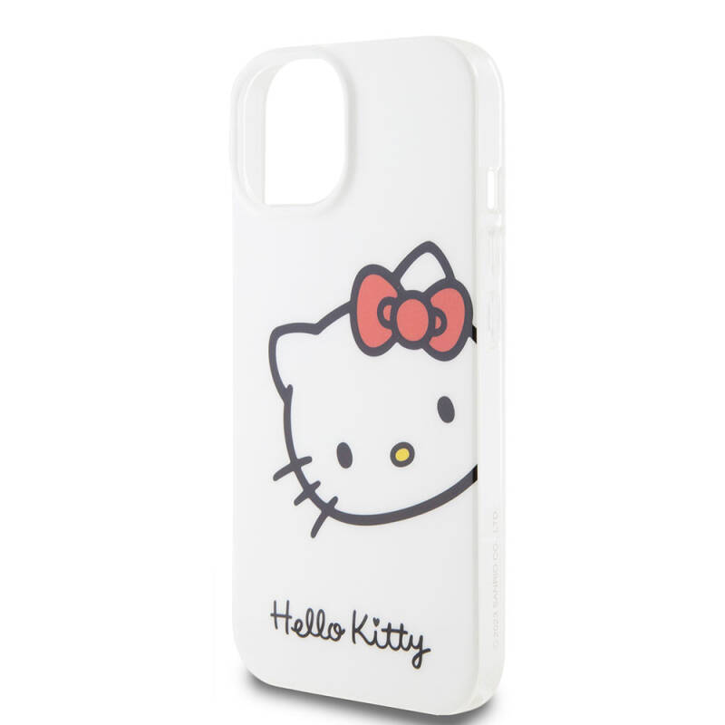 Apple iPhone 15 Kılıf Hello Kitty Orjinal Lisanslı Yazı ve İkonik Logolu Kitty Head Kapak - 7