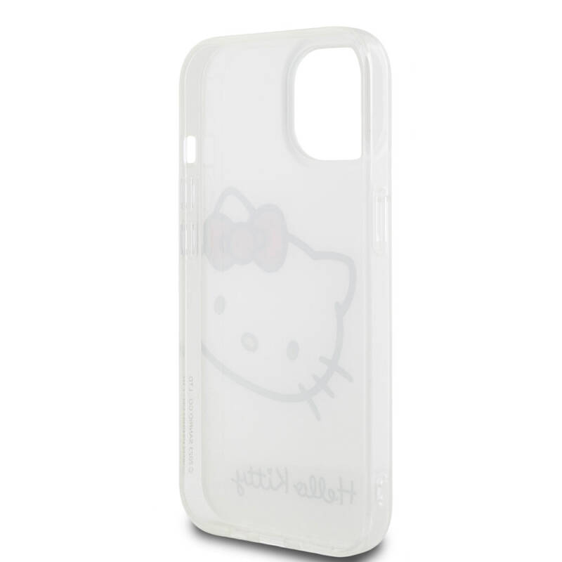 Apple iPhone 15 Kılıf Hello Kitty Orjinal Lisanslı Yazı ve İkonik Logolu Kitty Head Kapak - 8