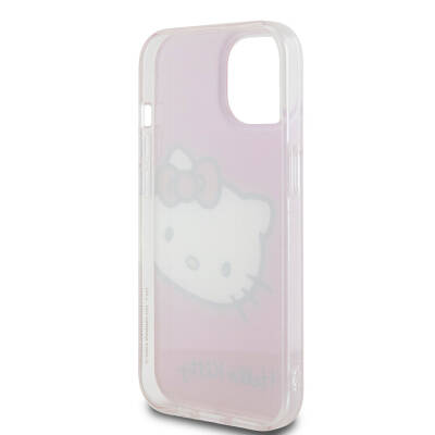 Apple iPhone 15 Kılıf Hello Kitty Orjinal Lisanslı Yazı ve İkonik Logolu Kitty Head Kapak - 16