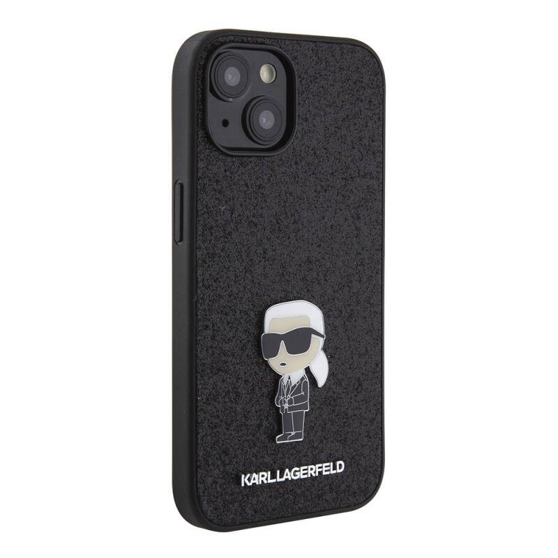 Apple iPhone 15 Kılıf Karl Lagerfeld İkonik Fixed Glitter Metal Logo Orjinal Lisanslı Kapak - 8