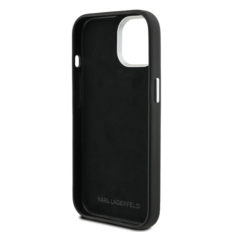 Apple iPhone 15 Kılıf Karl Lagerfeld Orjinal Lisanslı K&C Heads Pin Kapak - 8
