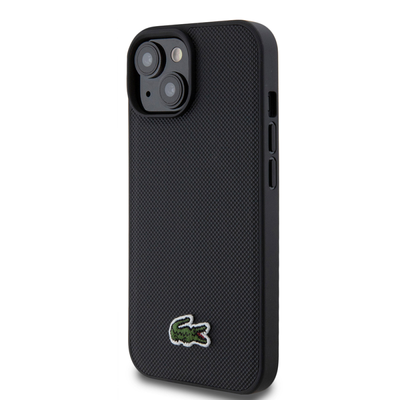 Apple iPhone 15 Kılıf Lacoste Orjinal Lisanslı PU Pike Desenli Arka Yüzey İkonik Timsah Dokuma Logolu Kapak + Type-C Kablo 1.5m - 3