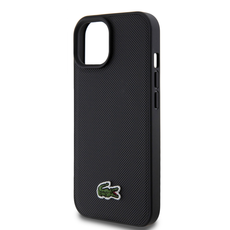 Apple iPhone 15 Kılıf Lacoste Orjinal Lisanslı PU Pike Desenli Arka Yüzey İkonik Timsah Dokuma Logolu Kapak + Type-C Kablo 1.5m - 6