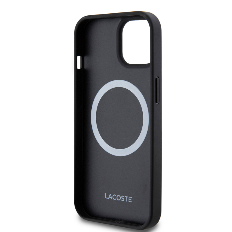 Apple iPhone 15 Kılıf Lacoste Orjinal Lisanslı PU Pike Desenli Arka Yüzey İkonik Timsah Dokuma Logolu Kapak + Type-C Kablo 1.5m - 7