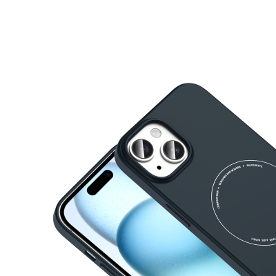 Apple iPhone 15 Kılıf M-Safe Şarj Özellikli Kamera Korumalı Zore Elio Sert PC Kapak - 17
