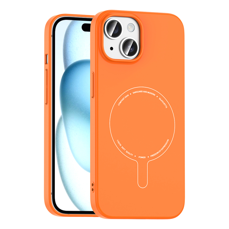Apple iPhone 15 Kılıf M-Safe Şarj Özellikli Kamera Korumalı Zore Elio Sert PC Kapak - 2