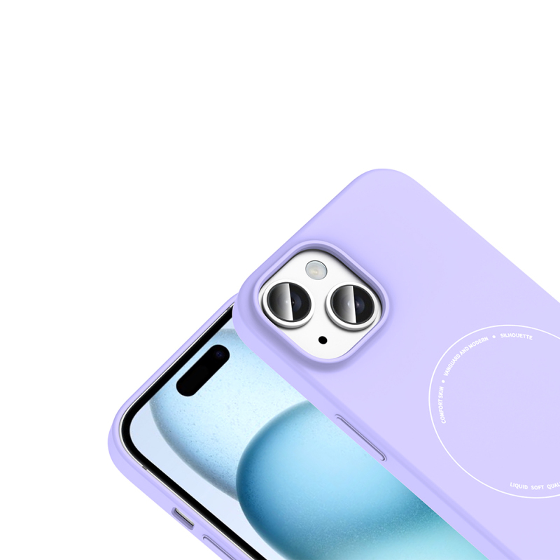 Apple iPhone 15 Kılıf M-Safe Şarj Özellikli Kamera Korumalı Zore Elio Sert PC Kapak - 21
