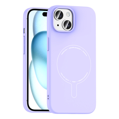 Apple iPhone 15 Kılıf M-Safe Şarj Özellikli Kamera Korumalı Zore Elio Sert PC Kapak - 5