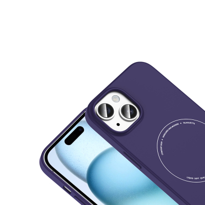 Apple iPhone 15 Kılıf M-Safe Şarj Özellikli Kamera Korumalı Zore Elio Sert PC Kapak - 22