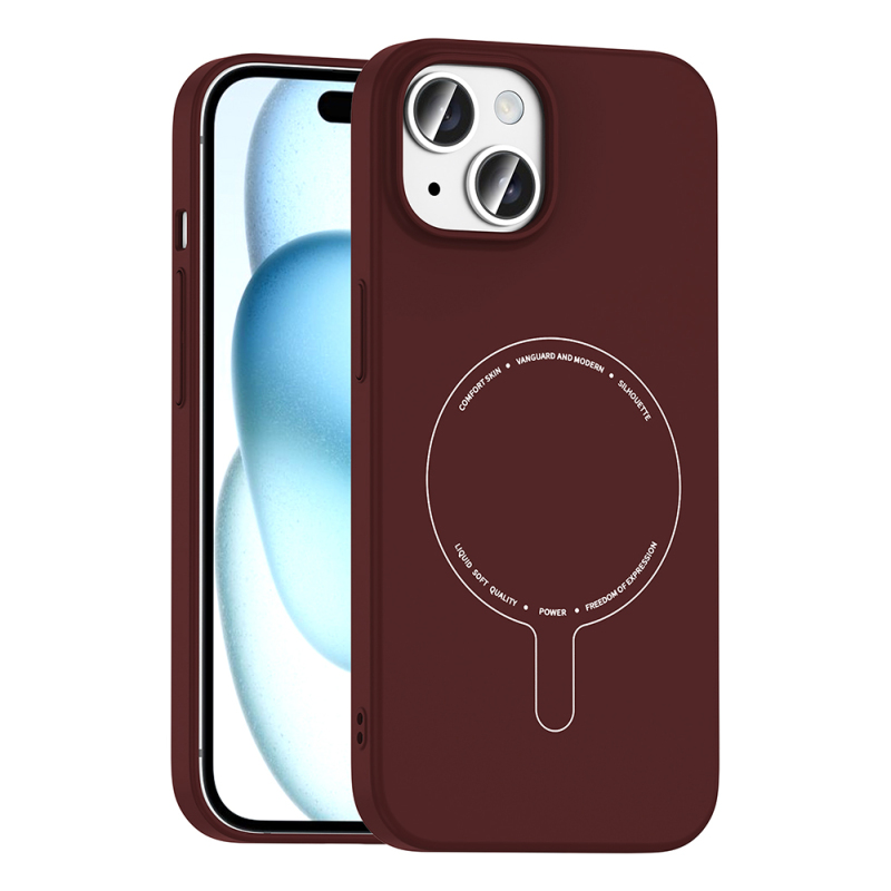 Apple iPhone 15 Kılıf M-Safe Şarj Özellikli Kamera Korumalı Zore Elio Sert PC Kapak - 7