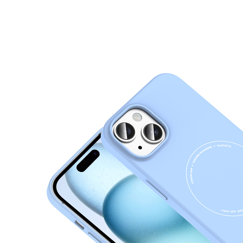 Apple iPhone 15 Kılıf M-Safe Şarj Özellikli Kamera Korumalı Zore Elio Sert PC Kapak - 24